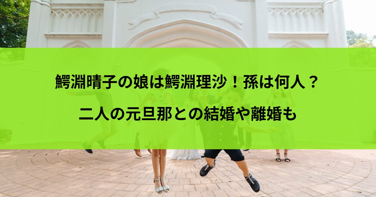 鰐淵晴子の娘は鰐淵理沙！孫は何人？二人の元旦那との結婚や離婚も
